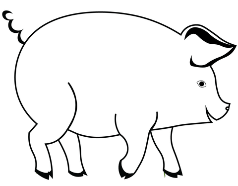 Cartoon Pig Coloring Page